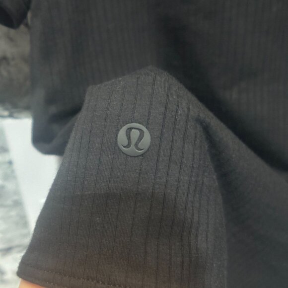 NWT Lululemon Stretch Cotton Rib Crewneck SS Bodysuit Thong Size XL (BLK) - Picture 6 of 15